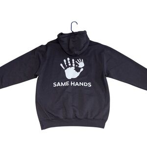 Men's Grey Graphic Handprint Hoodie